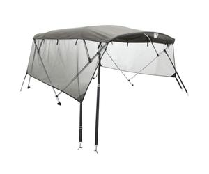 vidaXL UV-Proof Polyester Bimini Boat Canopy with Mesh Sidewalls and Aluminium Frame - Water-Resistant 4-Bow Design in Anthracite Grey (243x182x137cm)