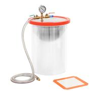 vidaXL Stainless Steel Vacuum Chamber - 22.7L Capacity, Heavy-Duty Design for Degassing, Durable, Leak- with Transparent Acrylic Lid and High-Pressure Hose