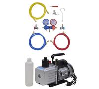 vidaXL Vacuum Pump 100 L/min with 2-way Manifold Gauge Set in Tool Kit Pump
