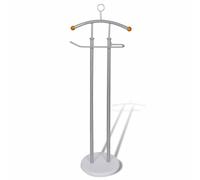 Valet Stand Coat Shirt Rack Organizer Metal Frame Sturdy Grey