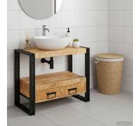 vidaXL Vanity Cabinet Brown 71 x 33 x 58 cm Solid Mango Wood