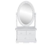 Vidaxl Vanity Makeup Table With Oval Swing Mirror Mdf