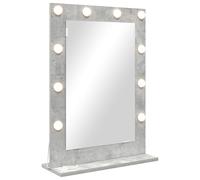 Vanity Mirror with LED Strip Lights Glass and Engineered wood Bedroom vidaXL