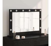 vidaXL Vanity Mirror Rectangular with Mirror Black Oak 80 x 15 x 18 cm