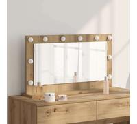 vidaXL Vanity Mirror with LED Strip Lights Artisan Oak 80 x 45 x 18 cm
