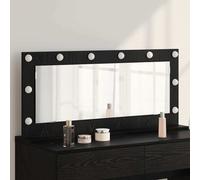 vidaXL Vanity Mirror with LED Strip Lights Black Oak 100 x 45 x 18 cm