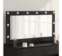 vidaXL Vanity Mirror with LED Strip Lights Black Oak 100 x 55 x 18 cm