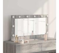 vidaXL Vanity Mirror with LED Strip Lights Grey Sonoma 80 x 45 x 18 cm