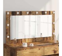 vidaXL Vanity Mirror with LED Strip Lights Old Wood 100 x 55 x 18 cm