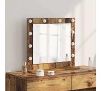 vidaXL Vanity Mirror with LED Strip Lights Old Wood 60 x 55 x 18 cm