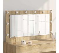 vidaXL Vanity Mirror with LED Strip Lights Sonoma Oak 100 x 55 x 18 cm
