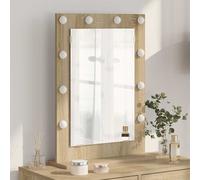 vidaXL Vanity Mirror with LED Strip Lights Sonoma Oak 70 x 50 x 18 cm