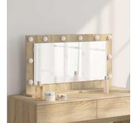 vidaXL Vanity Mirror with LED Strip Lights Sonoma Oak 80 x 45 x 18 cm