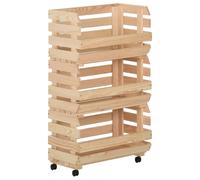 vidaXL Vegetable Trolley 37x30x80 cm Solid Pinewood