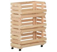 vidaXL Vegetable Trolley 57x30x80 cm Solid Pinewood