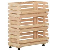 Vidaxl Vegetable Trolley 77X30X80 Cm Solid Pinewood Vegetable Trolleys