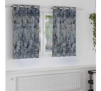 Velvet Curtains 2pc Silver Grey 140x140 cm Crushed Velvet Eyelet Thermal Energy