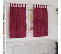 vidaXL Velvet Curtains 2 pcs Wine Red 140 x 140 cm Velvet