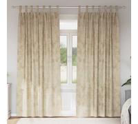 vidaXL Velvet Curtains with Curtains 2 pcs Cream 225 x 140 cm Velvet
