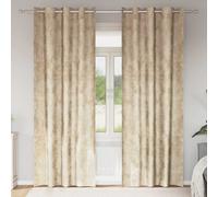 vidaXL Velvet Curtains with Curtains 2 pcs Cream 245 x 140 cm Velvet
