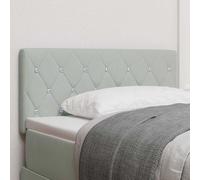 vidaXL Velvet Headboard Height Adjustable Light grey 90 cm Velvet