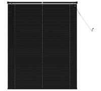vidaXL Venetian Blind Manual Adjustable Black 150 x 110 cm PVC, Modern PVC Venetian Blind, Indoor Use Window Treatment for Privacy Protection, Adjustable Light Filtration in Study Room