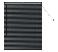 vidaXL Venetian Blinds Height Adjustable Black 130 x 105 cm Aluminium
