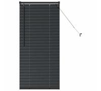 vidaXL Venetian Blinds Height Adjustable Black 130 x 60 cm Aluminium, Modern Rectangular Venetian Blinds, Durable Kitchen, Adjustable Indoor, Privacy, Light Control, Matte Finish
