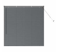 vidaXL Venetian Blinds Manual Dark Grey 130 x 125 cm Aluminium, Modern Rectangular Aluminum Blinds, Adjustable Indoor Window Treatments, Light Control Privacy for Home Decor, Office