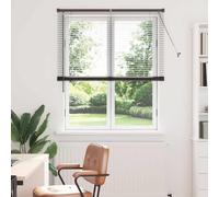 vidaXL Venetian Blinds Height Adjustable Black 175 x 120 cm Aluminium, Modern Rectangular Venetian Blinds, Durable Kitchen, Adjustable Indoor, Privacy, Light Control, Matte Finish