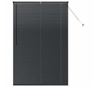 vidaXL Venetian Blinds Height Adjustable Black 175 x 120 cm Aluminium