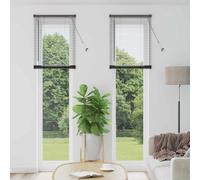 vidaXL Venetian Blinds Height Adjustable Black 220 x 55 cm Aluminium, Modern Rectangular Venetian Blinds, Durable Kitchen, Adjustable Indoor, Privacy, Light Control, Matte Finish