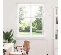 vidaXL Window Blind with Curtains Manual White Aluminium, Modern Rectangular Venetian Blinds, Durable Kitchen, Adjustable Indoor, Privacy, Light Control, Matte Finish