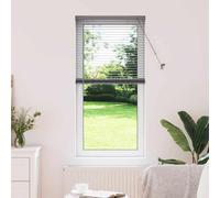 vidaXL Window Blind with Curtains Manual Dark grey Aluminium, Modern Rectangular Venetian Blinds, Durable Kitchen, Adjustable Indoor, Privacy, Light Control, Matte Finish