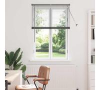 vidaXL Venetian Blinds with Curtains Dark Grey 130 x 85 cm Aluminium, Modern Rectangular Venetian Blinds, Durable Kitchen, Adjustable Indoor, Privacy, Light Control, Matte Finish