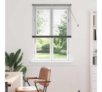 vidaXL Venetian Blinds with Curtains Dark Grey 175 x 90 cm Aluminium, Modern Rectangular Venetian Blinds, Durable Kitchen, Adjustable Indoor, Privacy, Light Control, Matte Finish