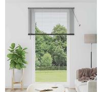 vidaXL Venetian Blinds with Curtains Dark Grey 220 x 125 cm Aluminium, Modern Rectangular Venetian Blinds, Durable Kitchen, Adjustable Indoor, Privacy, Light Control, Matte Finish