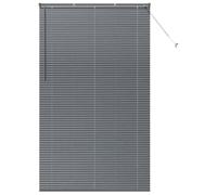 vidaXL Venetian Blinds with Curtains Dark Grey 220 x 125 cm Aluminium, Modern Rectangular Venetian Blinds, Durable Kitchen, Adjustable Indoor, Privacy, Light Control, Matte Finish