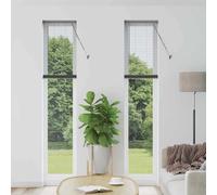 vidaXL Venetian Blinds with Curtains Dark Grey 220 x 50 cm Aluminium, Modern Rectangular Venetian Blinds, Durable Kitchen, Adjustable Indoor, Privacy, Light Control, Matte Finish