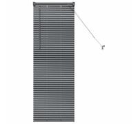 vidaXL Venetian Blinds with Curtains Dark Grey 130 x 50 cm Aluminium, Modern Rectangular Venetian Blinds, Durable Kitchen, Adjustable Indoor, Privacy, Light Control, Matte Finish