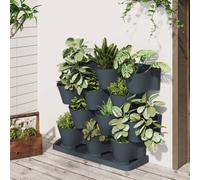vidaXL 12x Vertical Garden Plant Set Anthracite Polypropylene Planter Stand