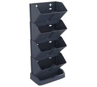 vidaXL 4x Vertical Garden Plant Set Patio Flower Pot Stand Outdoor Planter Raised Bed Flower Box Planter Box Anthracite Polypropylene