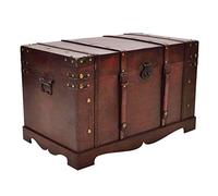 vidaXL Vintage Large Wooden Treasure Chest Mocha Brown Pirate Storage Trunk
