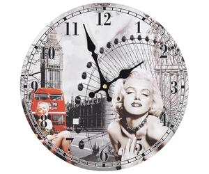 vidaXL Vintage Wall Clock, Living Room Timer for Decorative, Battery-Operated Hanging Clock for Home Office Hallway, Quartz Round Clock