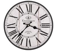 vidaXL Vintage Wall Clock London | 30 cm Diameter | Nostalgic Retro Style | Easy-to-Read Numerals | Sturdy MDF Frame | Suitable for Kitchen, Living Room Decor - Black and White