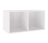 Vidaxl Vinyl Storage Box High Gloss White 71X34X36 Cm Engineered Wood