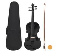 vidaXL Violin Full Set with Bow and Chin Rest Black 4/4