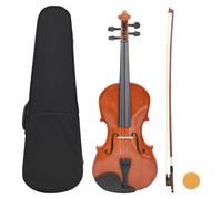 vidaXL Violin Full Set with Bow and Chin Rest Creative Entertainment Starter Musical String Instrument for Adult Student Dark Wood 4/4
