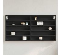 vidaXL Vitrine Cabinet Black 100x8.5x50 cm Engineered Wood