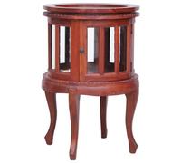 vidaXL Solid Mahogany Wood Vitrine Cabinet Brown Glass Display Living Cabinet